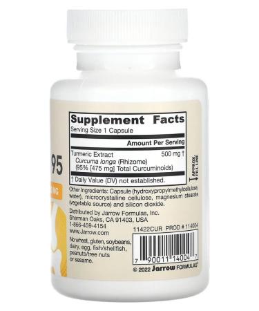 Jarrow Formulas Turmeric extract 95 500 mg 60 capsules - Buy Online on GoSupps.com