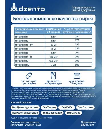 dzento Group vitamins in complex with biotin and folic acid - Buy Online on GoSupps.com