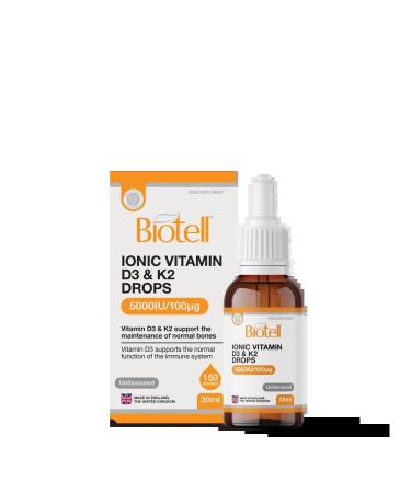 Biotell Ionized vitamin D3 5000 IU + K2 100 g 150 servings - Buy Online on GoSupps.com