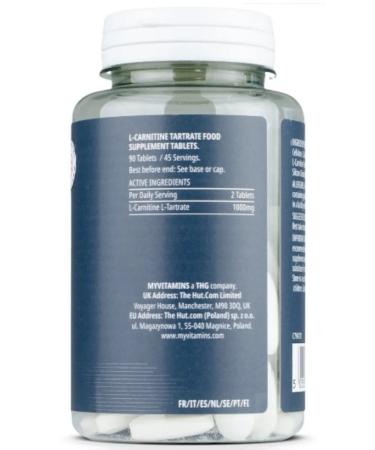 Myprotein L-Carnitine Amino Acid 90 Tablets. - Buy Online on GoSupps.com