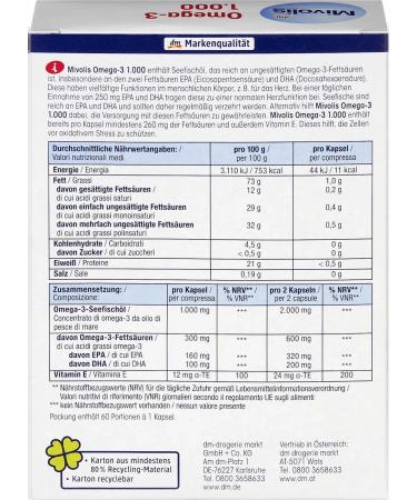 Mivolis Omega-3 fish oil 1000 mg 60 pcs - Buy Online on GoSupps.com