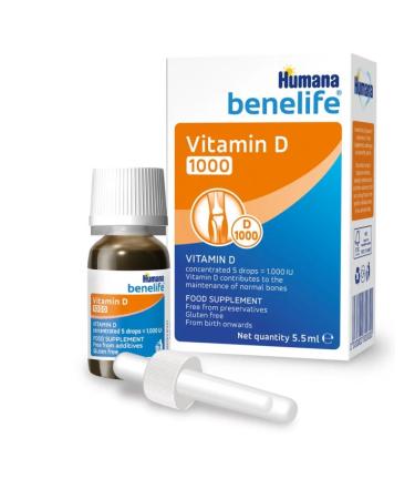 Humana Vitamin D3 D3 1000IU 5.5ml - Buy Online on GoSupps.com
