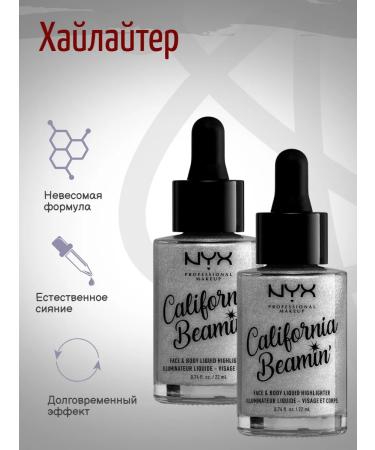 NYX Professional Makeup Highlighter California Beamin Face and Body Bombshell 01 2pcs