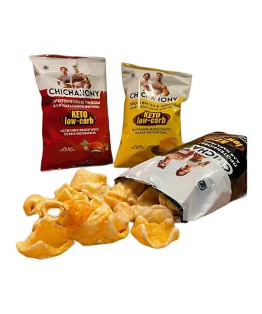 Protein chips Chicharony Taste Crab 3 pcs x 40 g - Buy Online on GoSupps.com