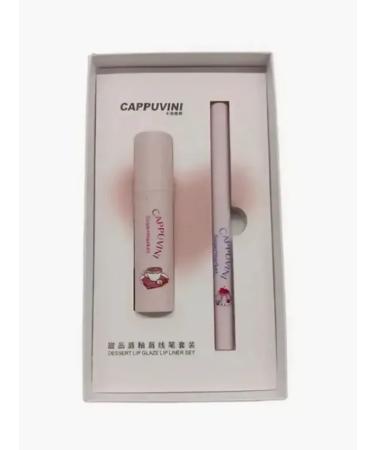 cappuvini Set of velvet liquid lipstick and lip pencil tone a
