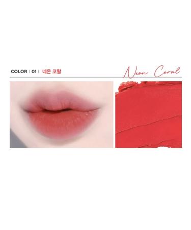 THE SAEM Lipstick Eco Soul Kiss Button Lips Matte 01 Neon Coral - Buy Online on GoSupps.com