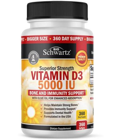 bioschwartz Vitamin D3 5000 IU 360 Softgels (Vitamin D3)