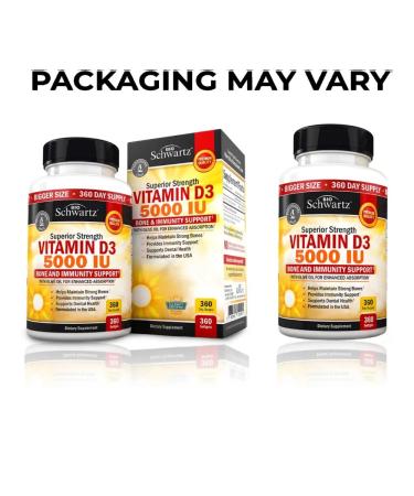 bioschwartz Vitamin D3 5000 IU 360 Softgels (Vitamin D3) - Buy Online on GoSupps.com