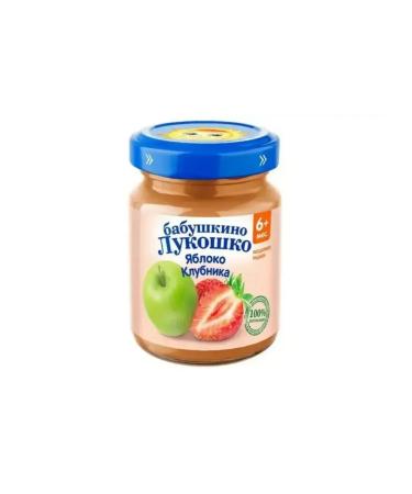 grandma's basket Puree Fruit apple strawberries 100 g x 6 - Buy Online on GoSupps.com