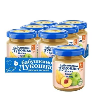 grandma's basket Puree fruit apple pear peach 100 g x 6