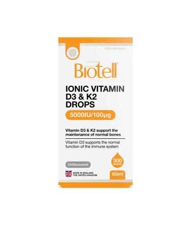 Biotell Ionized vitamin D3 5000 IU + K2 100 g 300 servings - Buy Online on GoSupps.com