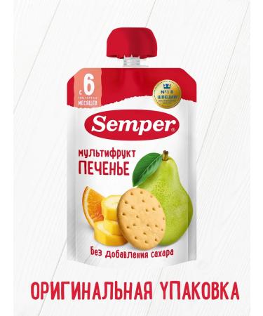 Semper Mashed potatoes children's fruit multifruit with a cookie of 100g 6pcs - Buy Online on GoSupps.com