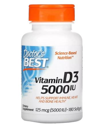 Doctor's Best Vitamin D3 5000 ME 180 capsules