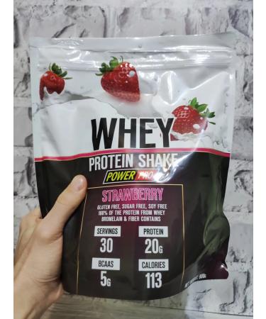 POWER PRO Whey -coil protein Whey Protein Shake strawberries 900 grams - Buy Online on GoSupps.com