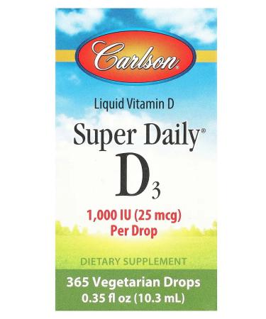 Carlson Labs Vitamin D3 Super Daily 25 g 10 ml - Buy Online on GoSupps.com