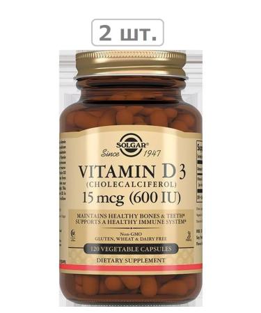 SOLGAR Vitamin D3 600MU N120 caps 240mg-2pcs