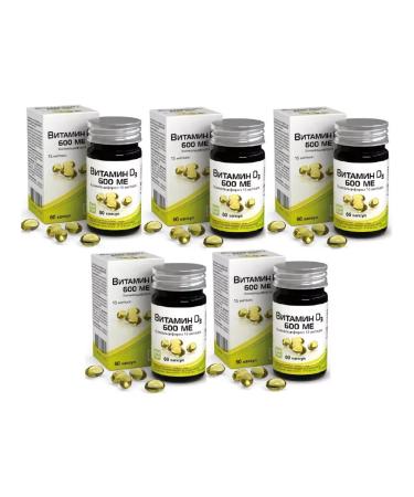 RealCaps Vitamin D3 600MO (Holekhalciferol) N60 caps 410MG-5pcs
