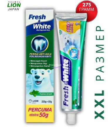 LION Whitening toothpaste Fresh and White 275g - Buy Online on GoSupps.com