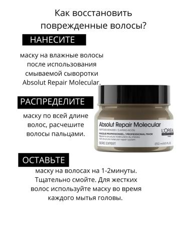 L'Oreal Professionnel L'Oreal absolut repair molecular hair mask 250ml - Buy Online on GoSupps.com