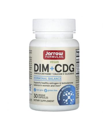 Jarrow Formulas Diindolillemtan and Calcium D-Glukarat 30 DIM + CDG capsules