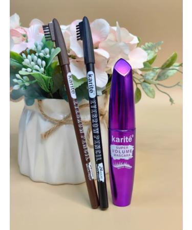 mascara 3B1 set for eyelashes black eyebrow pencils