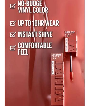 Maybelline New York Lipstick Super STAY VINYL Ink 115 Peppy - Buy Online on GoSupps.com