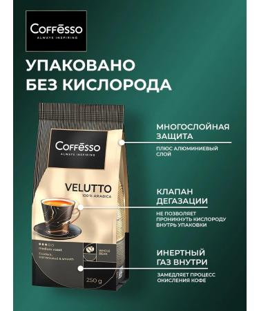 COFFESSO Arabica coffee 250 grams Velutto - Buy Online on GoSupps.com