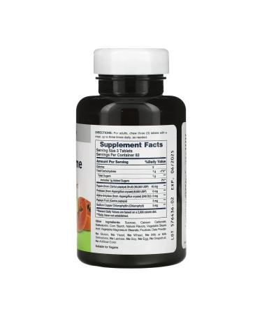 American Health Papaya's enzymes with chlorophyll 250 chewing tablets - Buy Online on GoSupps.com