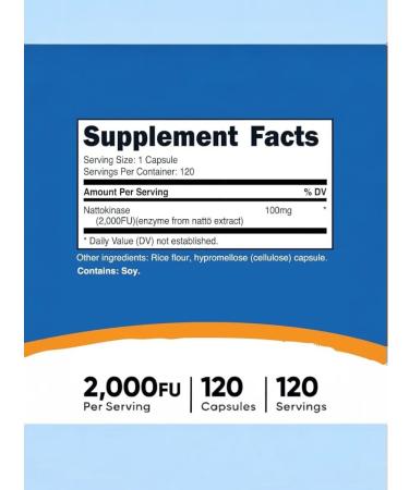 Nutricost NATTOKINASE 2.000FU 120 Capsules - Gluten Free - Buy Online on GoSupps.com