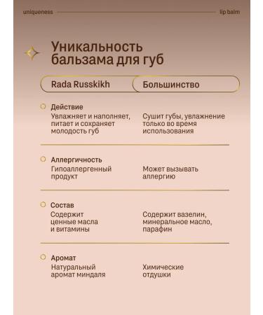 Rada Russkikh Lip balm humidification and meals 15 ml - Buy Online on GoSupps.com