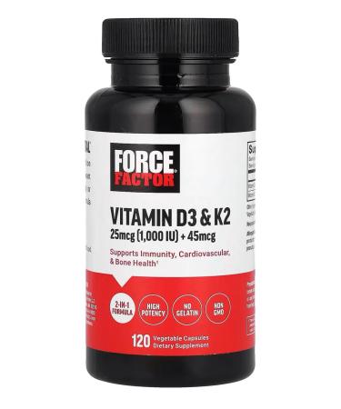 Force Factor Vitamin D3 1000IU and K2 45MCG