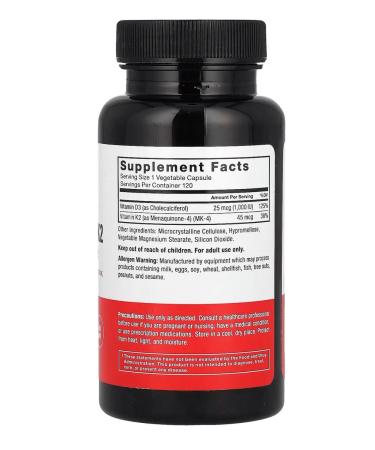 Force Factor Vitamin D3 1000IU and K2 45MCG - Buy Online on GoSupps.com