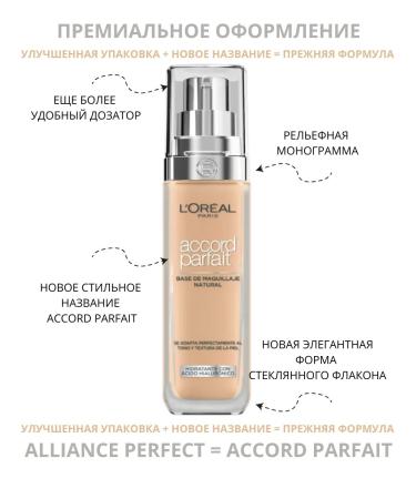 L'Oreal Paris Tonal face cream Accord Parfait 4.d 4.w - Buy Online on GoSupps.com