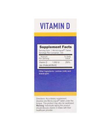 Superior Source Vitamin D3 Extra Strength 1000 IU 100 Microolingwall tablets - Buy Online on GoSupps.com
