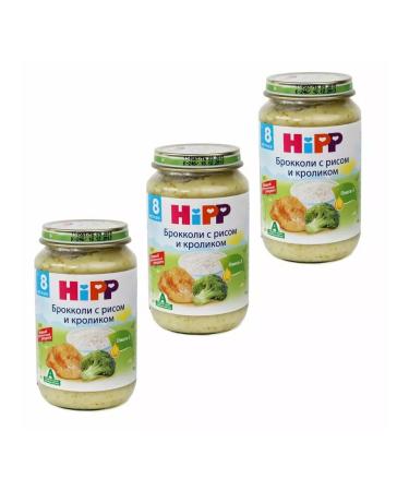 Hipp Broccoli puree with rice and rabbit 6 pcs. 190 - Buy Online on GoSupps.com