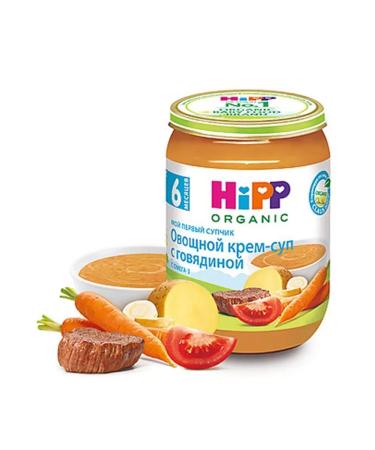 Hipp Vegetable cream-Sup with beef-s 6 months 190. x 6 pcs - Buy Online on GoSupps.com