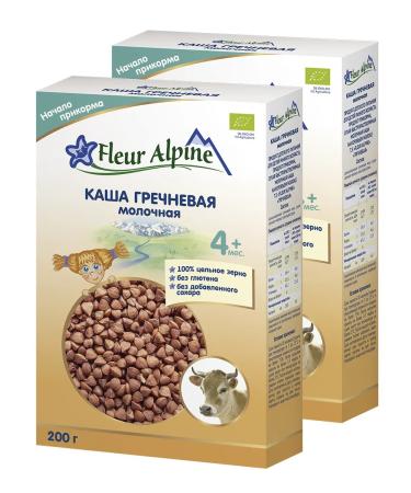 Fleur Alpine Porridge is milk buckwheat from 4 months 2 pcs. 200 g each