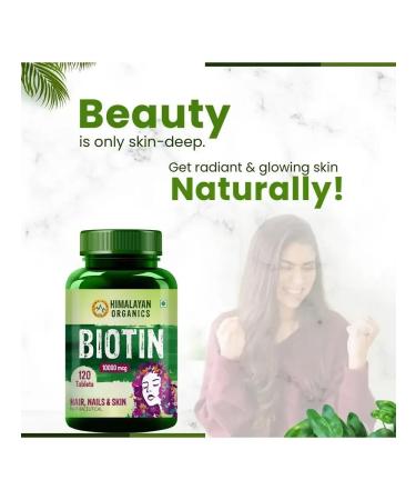 Himalayan Organics Biotin (Biotin) 120 tab. (10 000 mcg) - Buy Online on GoSupps.com