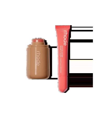 Rhode Set of lip gloss Peach Pit and face blossom for Spicy Marg