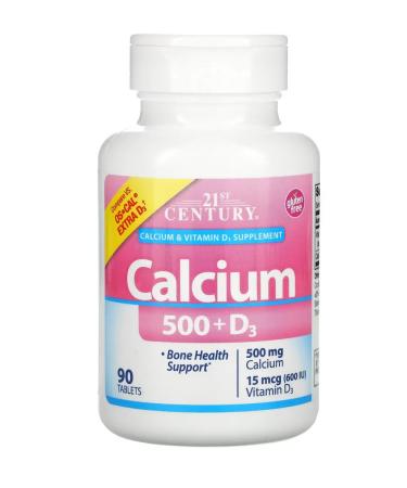 21st Century Calcium 500mg vitamin D3 600M