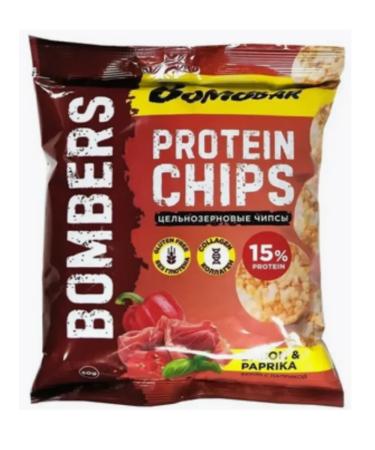 BombBar Protein chips whole grain bacon with paprika - Buy Online on GoSupps.com