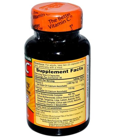 Vitamin C Ester 500mg 60 capsules - Buy Online on GoSupps.com