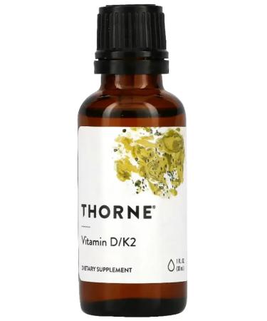 Proper nutrition Thorne vitamins D and K2 25 mcg (1000 IU) 30 ml