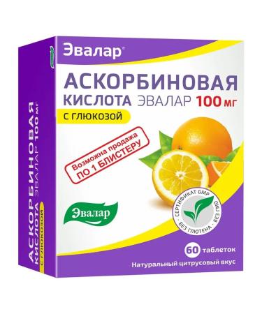 Evalar Ascorbic acid 100 mg tablets No. 60 at 1.3 g