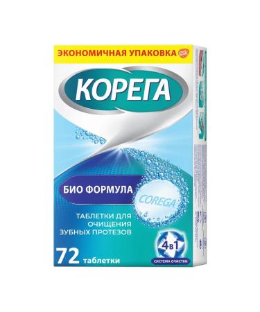Korega Bioformula tablets for cleansing dentures 72 pcs