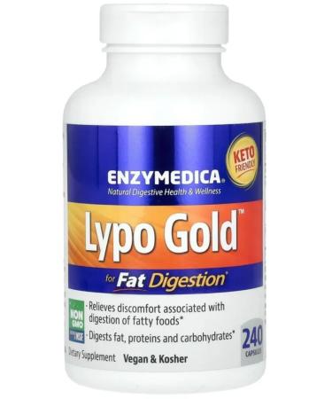 enzymedica Lypo Gold Fat Raccuis an enzyme 240 capsules