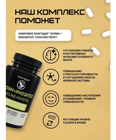 Thank you Choline+inositol for the brain and liver dietary supplement for women 60 pcs - Buy Online on GoSupps.com