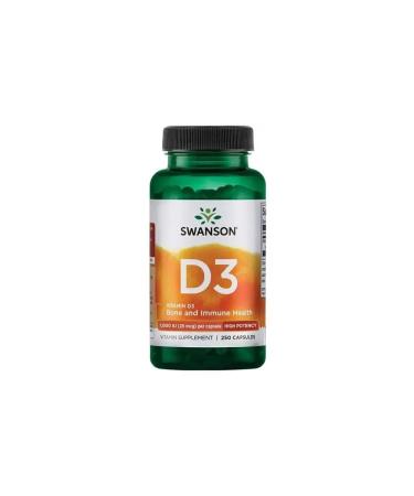 Swanson Vitamin D3 D3 D-3 1000 25 mg 250 30 capsules - Buy Online on GoSupps.com