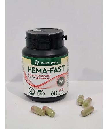 Medical device Iron vitamins complex Vegan. Hema Fast 60 caps - Buy Online on GoSupps.com
