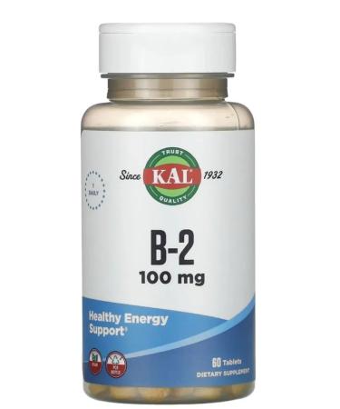 KAL Vitamin B2 B 2 100 mg 60 tablets